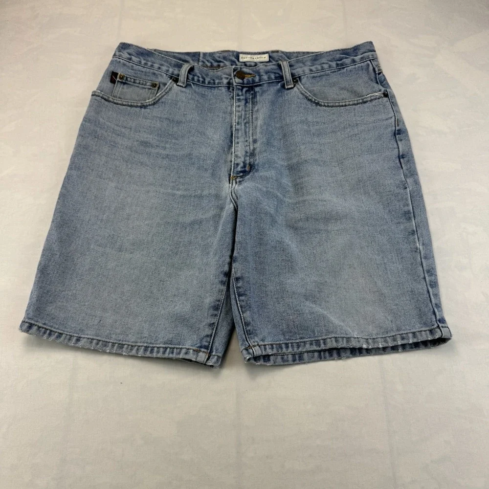 Cutter & Buck Men's Denim Shorts Size 36 Light Wash 100% Cotton Casual